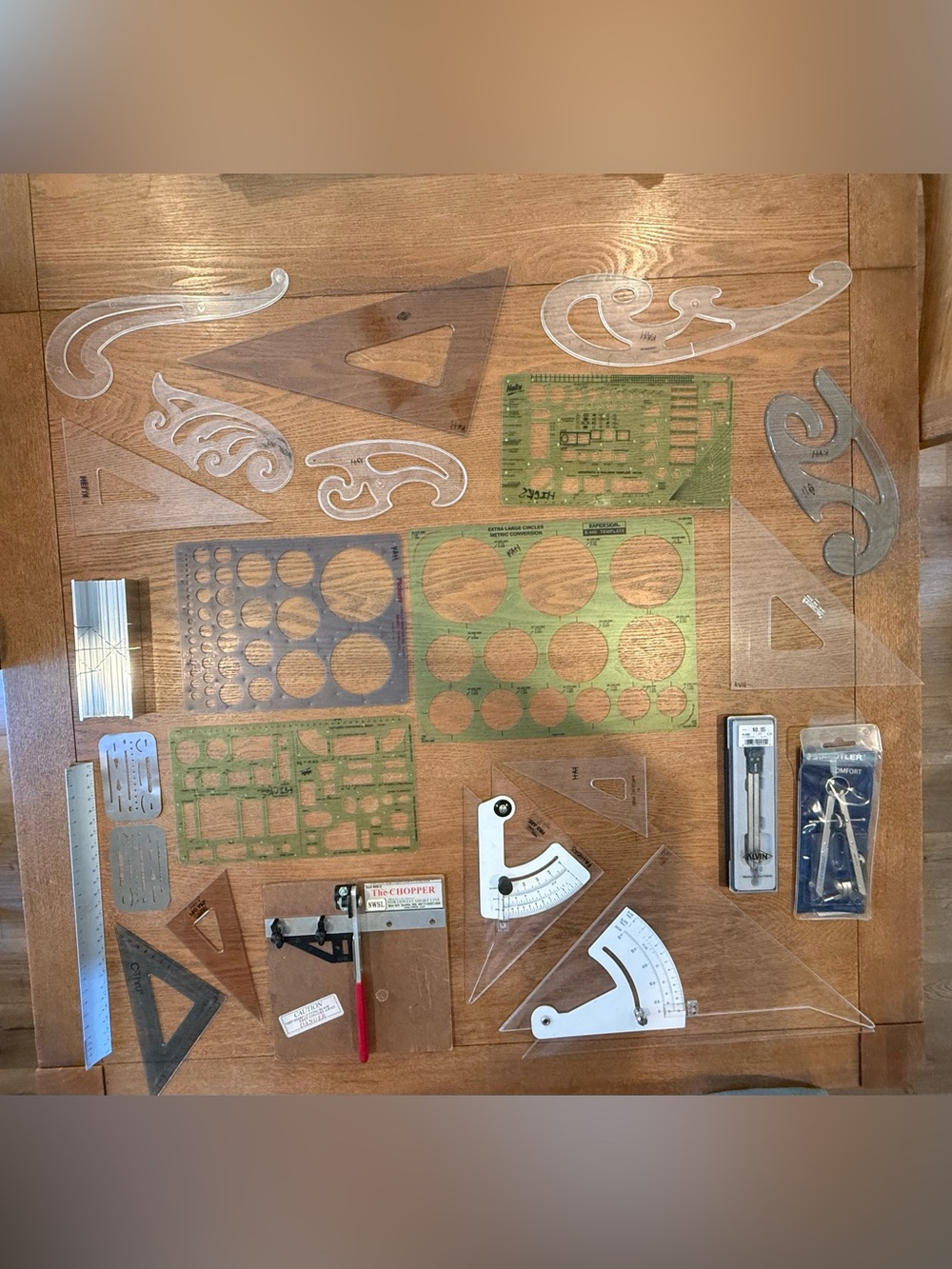 Architectural Drafting & Model-Making Tools Templates, Compasses, French Curves